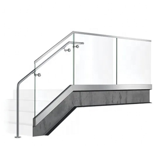 U Shape Panel Glass Rail Balcony Handrail Aluminum Glass Railing